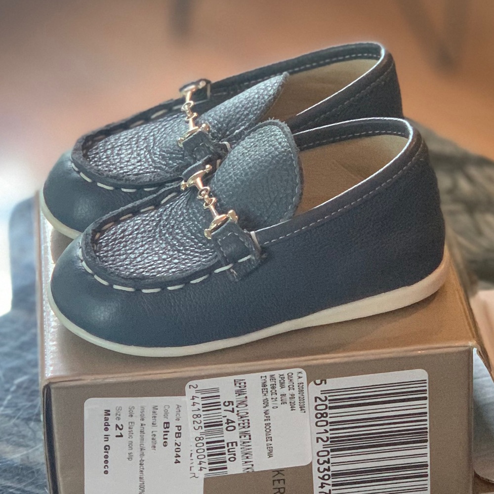 Babywalker Primo Blue Leather Baby Boy Loafer